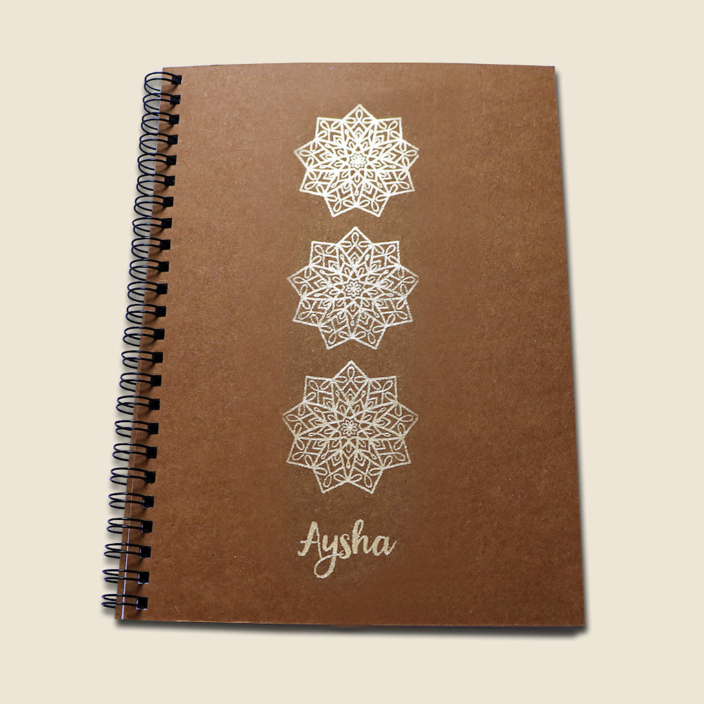 Silver A5 Notebook - Aysha