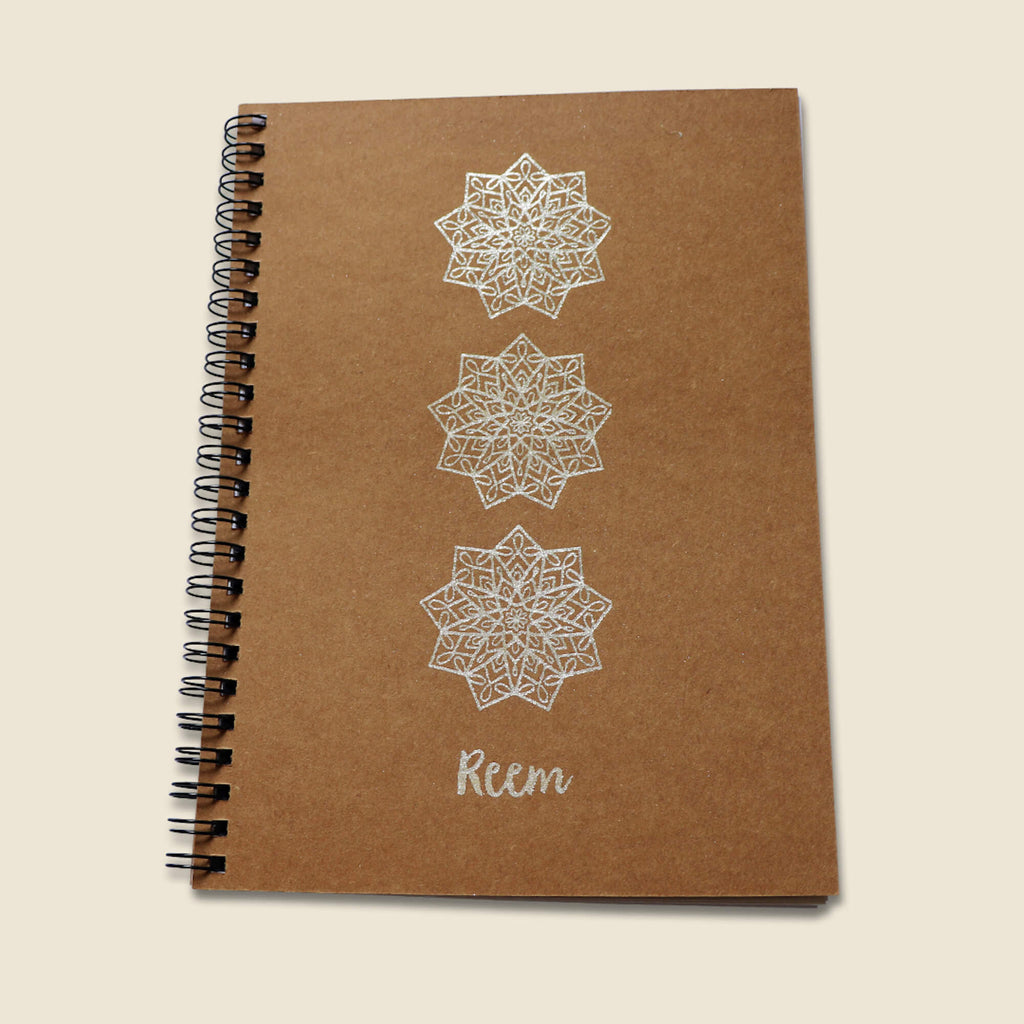 Silver A5 Notebook - Reem